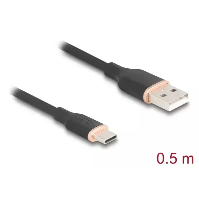 USB-Kabel DeLOCK 81225 0,5 m USB A USB C Schwarz