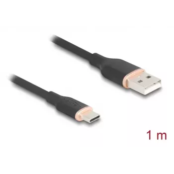 DeLOCK USB-Kabel USB 2.0 1 m USB A USB C Schwarz