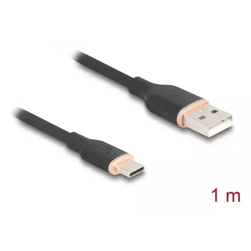 DeLOCK USB-Kabel USB 2.0 1 m USB A USB C Schwarz