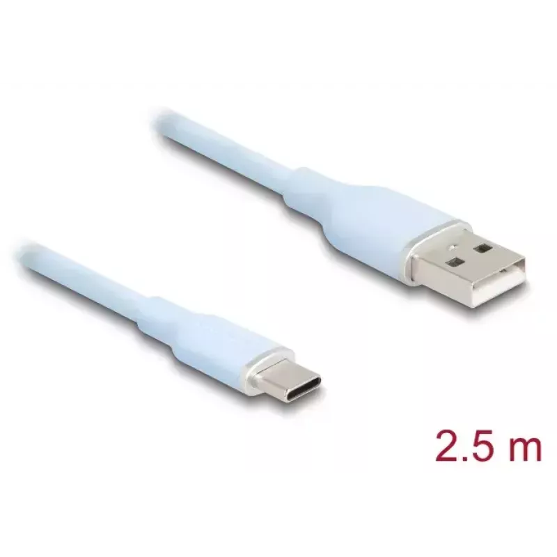 DeLOCK USB-Kabel USB 2.0 2,5 m USB A USB C Blau