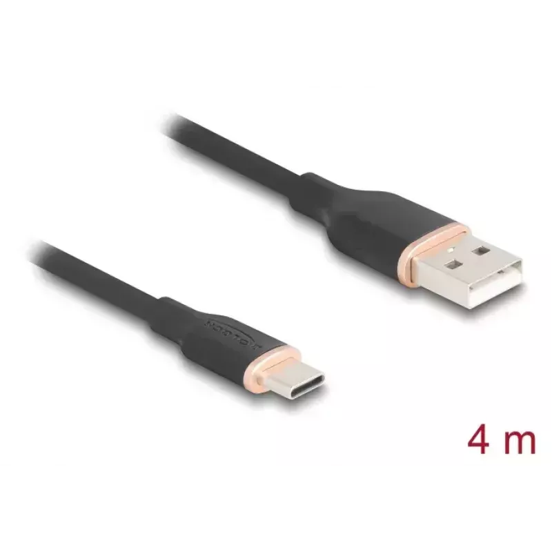 DeLOCK USB-Kabel USB 2.0 4 m USB A USB C Schwarz 81228