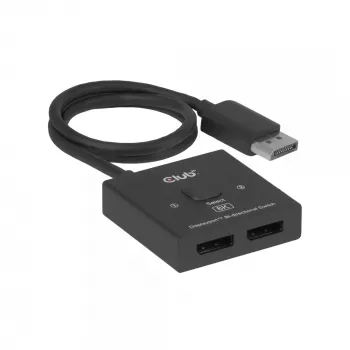 DisplayPort 2‑in‑1 bidirektionaler Switch CLUB3D CSV-1009 — 2x DisplayPort-Ausgänge, 8K@60Hz, Schwarz