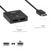 DisplayPort 2‑in‑1 bidirektionaler Switch CLUB3D CSV-1009 — 2x DisplayPort-Ausgänge, 8K@60Hz, Schwarz