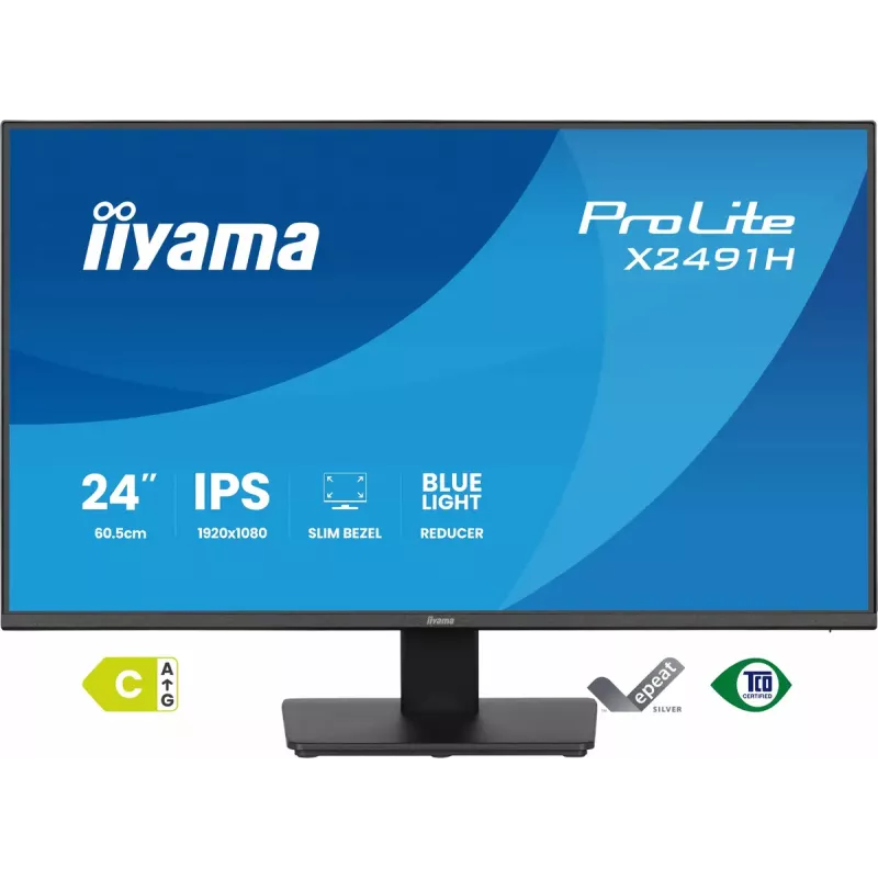 Computermonitor IIYAMA ProLite X2491H-B1 60,5 cm (23,8 Zoll) IPS LCD Full HD 1920×1080 Mattschwarz, VESA