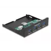 DeLOCK Interner 3,5 Zoll USB 3.2 Gen 1 Hub 4 Port Schwarz