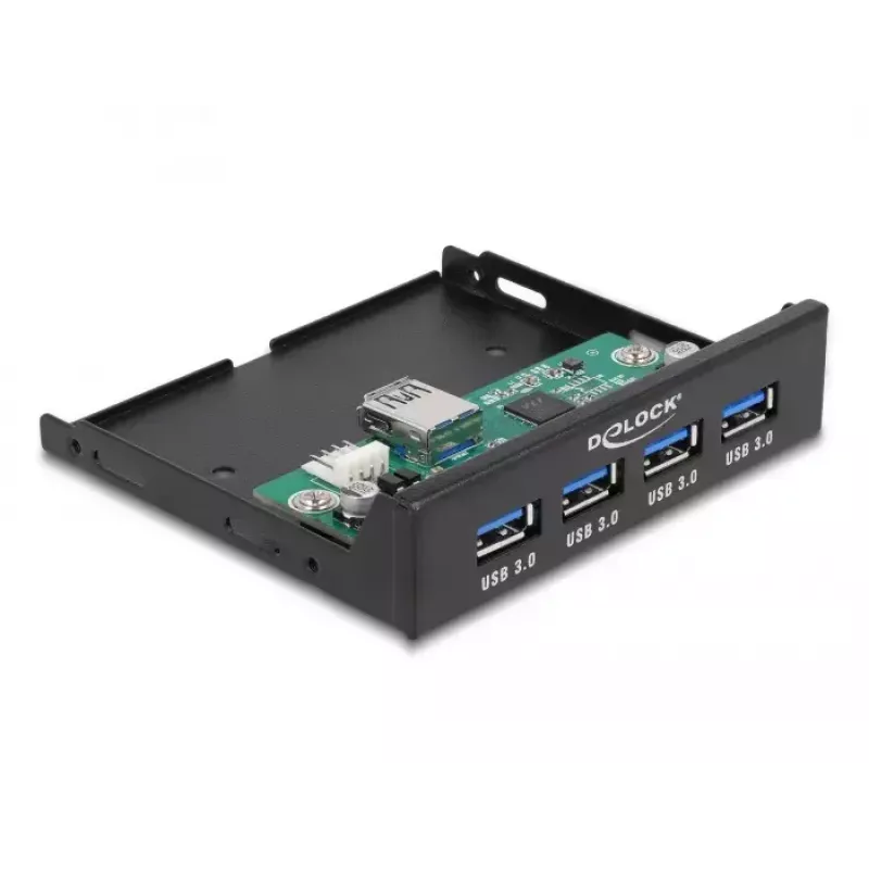 DeLOCK Interner 3,5 Zoll USB 3.2 Gen 1 Hub 4 Port Schwarz