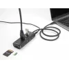 DeLOCK 3 Port USB Hub 10 Gbps mit SD Micro SD Reader Type-C 60 cm Kabel