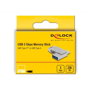 USB-Stick DeLOCK 256GB USB-C Type-A Metallgehäuse