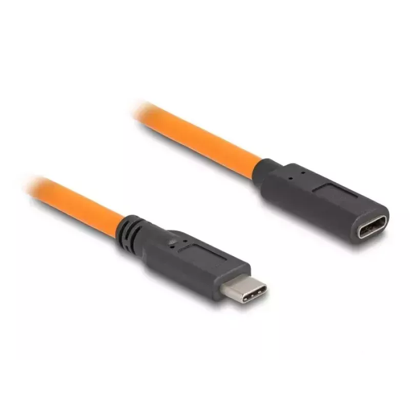 Delock USB-Kabel USB-Typ-C-Stecker auf USB-Typ-C-Buchse 1m 5Gbps orange