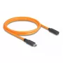 Delock USB-Kabel USB-Typ-C-Stecker auf USB-Typ-C-Buchse 1m 5Gbps orange