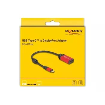DeLOCK USB Type-C auf DisplayPort Adapter 8K 30 Hz HDR Rot