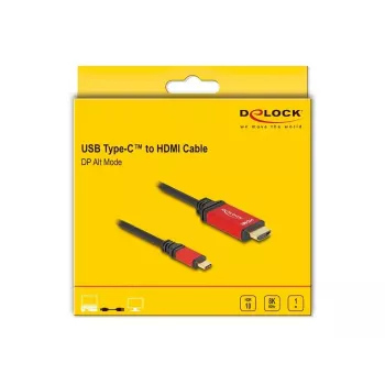 DeLOCK USB Type-C auf HDMI-Kabel DP Alt Mode 8K 60 Hz HDR 1 m Rot
