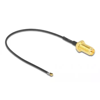 Koaxialkabel DeLOCK 12654 0,1 m RP-SMA MHF 4L LK Schwarz