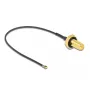 Koaxialkabel DeLOCK 12655 0,1 m RP-SMA MHF 4L LK Schwarz