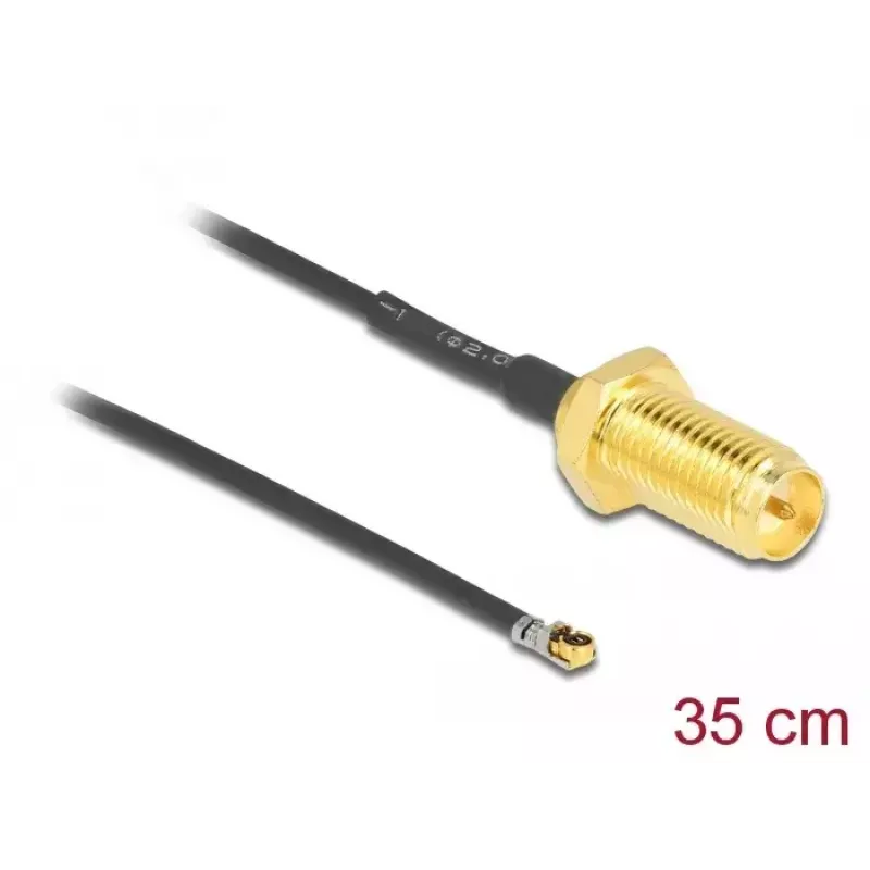 Koaxialkabel DeLOCK 12658 0,35 m RP-SMA MHF 4L LK Schwarz