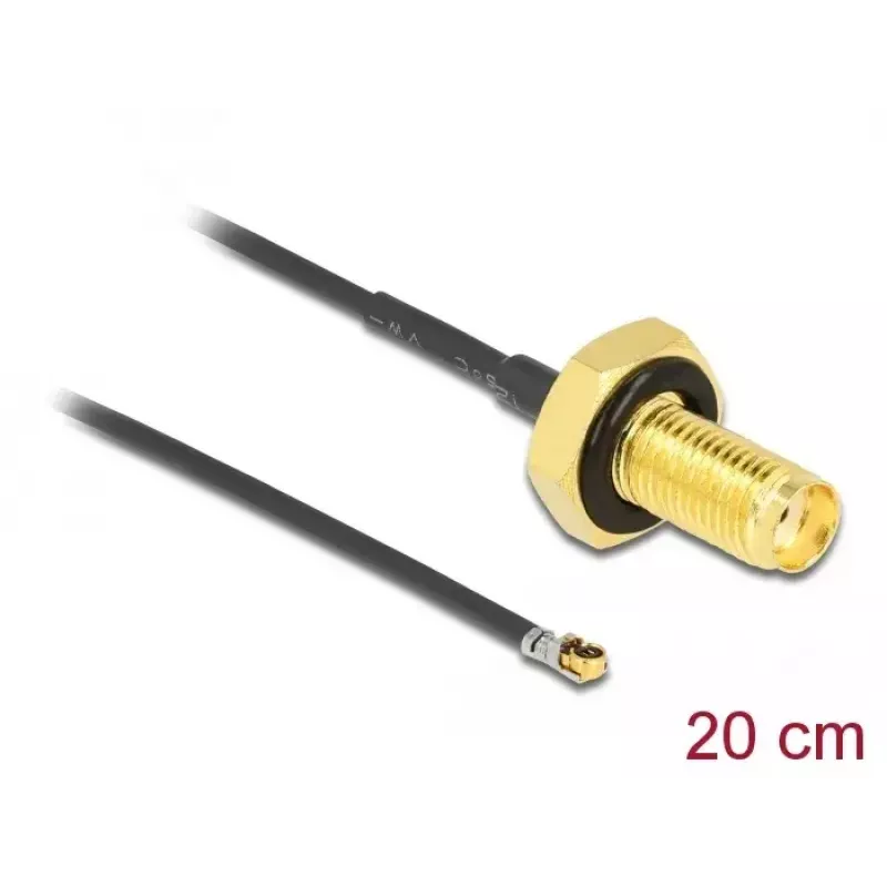 Koaxialkabel DeLOCK 12663 0,2 m SMA MHF 4L LK Schwarz