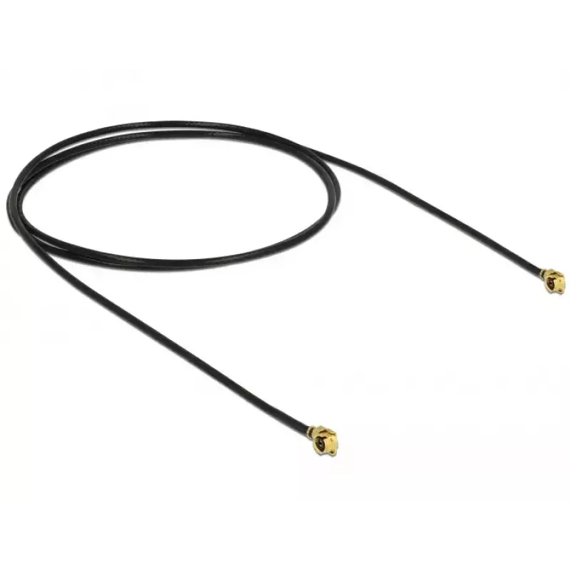 Koaxialkabel DeLOCK 89611 0,5 m MHF (I-PEX) Schwarz Gold