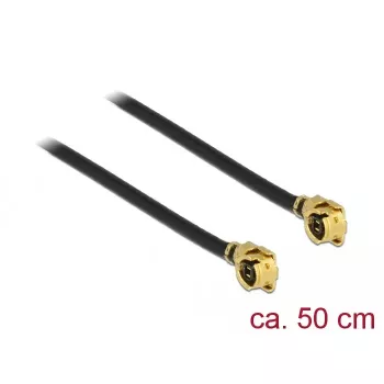 Koaxialkabel DeLOCK 89611 0,5 m MHF (I-PEX) Schwarz Gold