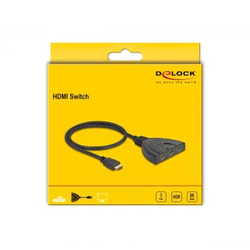 DeLOCK HDMI Switch 3 x HDMI in auf 1 x HDMI out 8K 60 Hz
