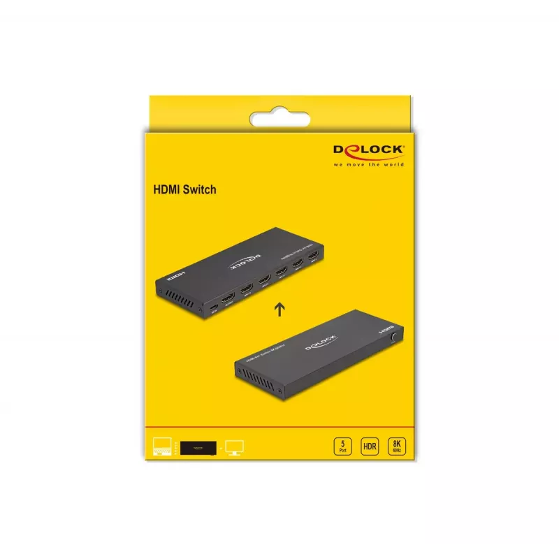 DeLOCK HDMI Umschalter 4 x HDMI Eingang auf 1 x HDMI Ausgang 8K 60 Hz