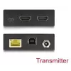 KVM-Extender DELOCK 65957 — HDMI- & USB-Sender und -Empfänger, kabelgebunden, bis zu 70 m, 18 Gbit/s, 600 MHz, schwarz