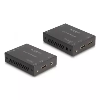KVM-Extender DELOCK 65957 — HDMI- & USB-Sender und -Empfänger, kabelgebunden, bis zu 70 m, 18 Gbit/s, 600 MHz, schwarz