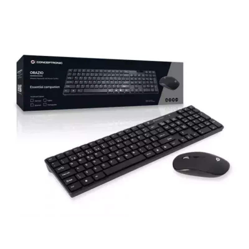 Conceptronic Orazio Tastatur Maus enthalten Zuhause RF Wireless QWERTY Portugiesisch Schwarz