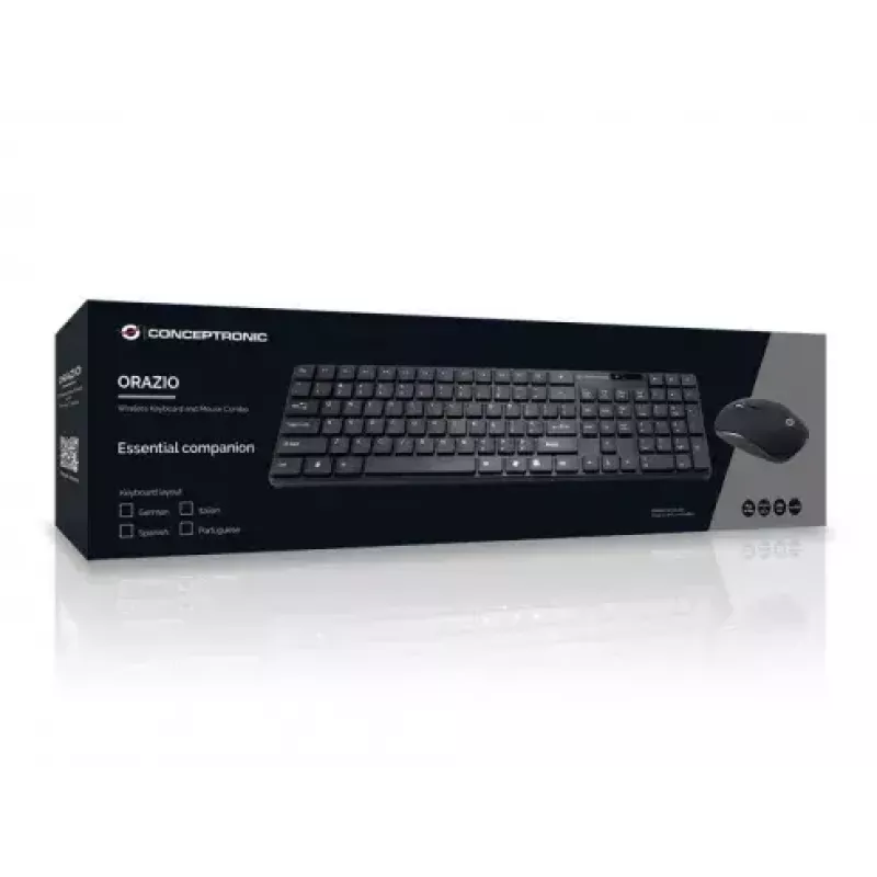 Conceptronic Orazio Tastatur Maus enthalten Zuhause RF Wireless QWERTY Portugiesisch Schwarz