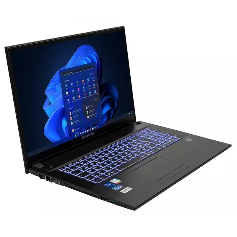 bluechip TRAVELline B17W27 Intel® Core™ i5-1335U Prozessor / bis zu 4,60 GHz, Windows 11 Pro, 43,9 cm (17,3 inch) entspiegeltes IPS-Panel, 1920 x 1080, 16 GB DDR4, 500 GB NVMe SSD, WLAN 802.11 ax, Bluetooth 5.3, Gigabit Ethernet, Intel® Iris® Xe Grafik, DVD±RW, Militärstandard MIL-STD 810G