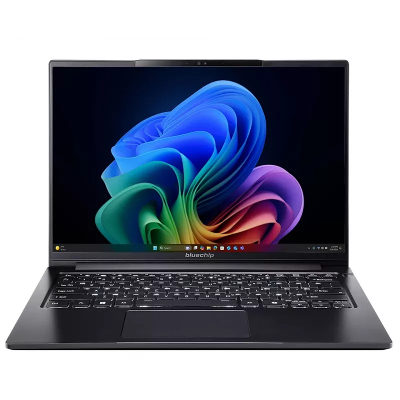 bluechip TRAVELline U14W17, Copilot+ PC Intel Core Ultra 5 135H Laptop 35,6 cm (14 Zoll) 16 GB LPDDR5x-SDRAM 500 GB SSD Wi-Fi 7 (802.11be) Windows 11 Pro Schwarz