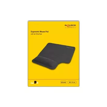DeLOCK Ergonomisches Mauspad mit Gel-Handgelenkauflage für Linkshänder schwarz