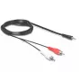 Audiokabel DeLOCK 84277 10m 3,5mm 2 x RCA Schwarz
