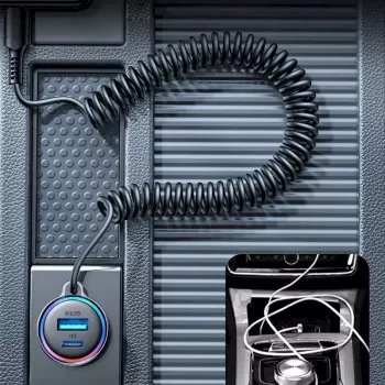 Auto-Ladegerät Joyroom JR-CL07 3-in-1 60W mit integriertem USB-C-Kabel 1,6 m, schwarz
