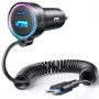 Auto-Ladegerät Joyroom JR-CL07 3-in-1 60W mit integriertem USB-C-Kabel 1,6 m, schwarz