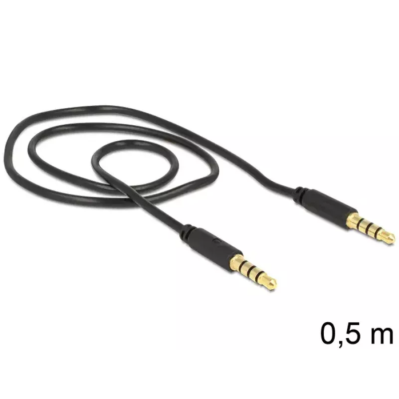Audiokabel DeLOCK 3,5 mm – 3,5 mm 0,5 m Schwarz
