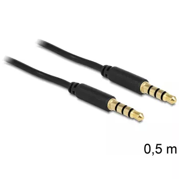 Audiokabel DeLOCK 3,5 mm – 3,5 mm 0,5 m Schwarz