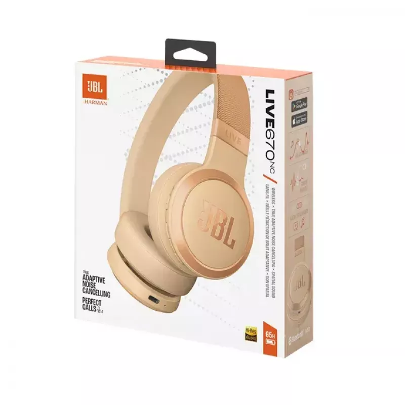 JBL Live 670NC Headset Kabellos Kopfband Anrufe/Musik Bluetooth Sand