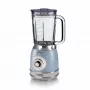 Ariete 583, Vintage Mixer mit 1,5 Liter Glaskrug, 4 Edelstahlklingen, 4 Geschwindigkeiten + Pulse, 1000 Watt, Blau