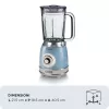 Ariete 583, Vintage Mixer mit 1,5 Liter Glaskrug, 4 Edelstahlklingen, 4 Geschwindigkeiten + Pulse, 1000 Watt, Blau