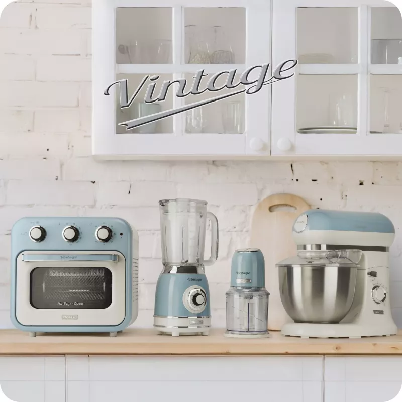 Ariete 583, Vintage Mixer mit 1,5 Liter Glaskrug, 4 Edelstahlklingen, 4 Geschwindigkeiten + Pulse, 1000 Watt, Blau