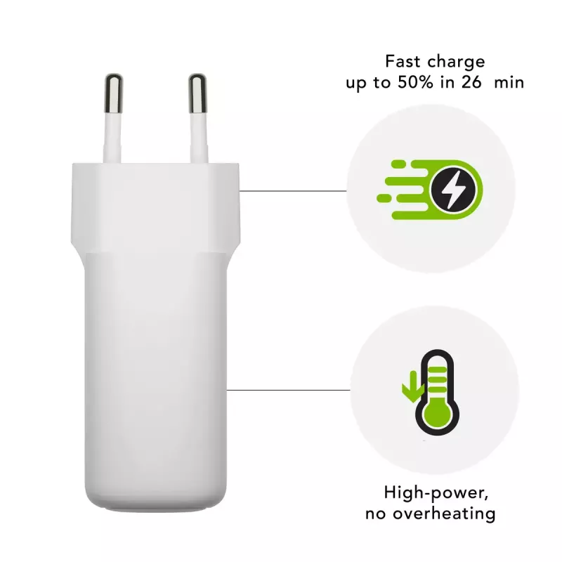 Wandladegerät USB-C 45W d bramante re-charge Pro — Innenbereich, 110–240V, Weiß