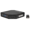 Manhattan Mini DisplayPort 1.2 auf HDMI, DVI und VGA Adapterkabel (3-in-1), 25 cm, Schwarz, Stecker auf Buchse, Passiv, HDMI 4K@30Hz, VGA und DVI 1080p@60Hz, Entspricht MDP2VGDVHD, Kompatibel mit DVI-D, Drei Jahre Garantie, Blister