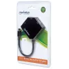 Manhattan Mini DisplayPort 1.2 auf HDMI, DVI und VGA Adapterkabel (3-in-1), 25 cm, Schwarz, Stecker auf Buchse, Passiv, HDMI 4K@30Hz, VGA und DVI 1080p@60Hz, Entspricht MDP2VGDVHD, Kompatibel mit DVI-D, Drei Jahre Garantie, Blister