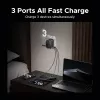 AC Innen-Ladegerät für Mobilgeräte UGREEN 55001 — 2× USB-C, 100–240 V, Schnellladung, Schwarz/Grau