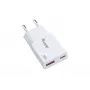 EQUIP 2‑Port 20W GaN schlank USB PD Ladegerät — USB‑C x1, USB‑A x1, Eingang 100–240V, Max. Ausgang 12V, Weiß