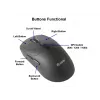 EQUIP Beidhändige 6-Tasten Dual-Mode Funkmaus, optisch 1600 DPI, RF + Bluetooth, Schwarz