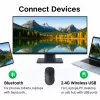 EQUIP Beidhändige 6-Tasten Dual-Mode Funkmaus, optisch 1600 DPI, RF + Bluetooth, Schwarz