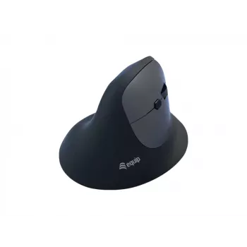 EQUIP ergonomische vertikale Funkmaus für Rechtshänder, 1600 DPI, RF Wireless + Bluetooth, wiederaufladbar, 6 Tasten, schwarz