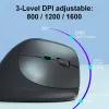 EQUIP ergonomische vertikale Funkmaus für Rechtshänder, 1600 DPI, RF Wireless + Bluetooth, wiederaufladbar, 6 Tasten, schwarz