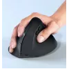 EQUIP ergonomische vertikale Funkmaus für Rechtshänder, 1600 DPI, RF Wireless + Bluetooth, wiederaufladbar, 6 Tasten, schwarz